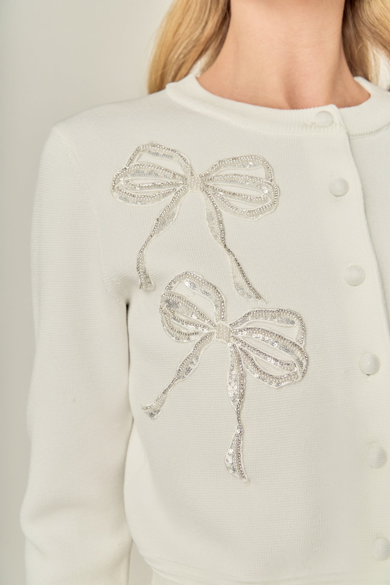 ENGLISH FACTORY - Bow Detail Cardigan - SWEATERS & KNITS available at Objectrare