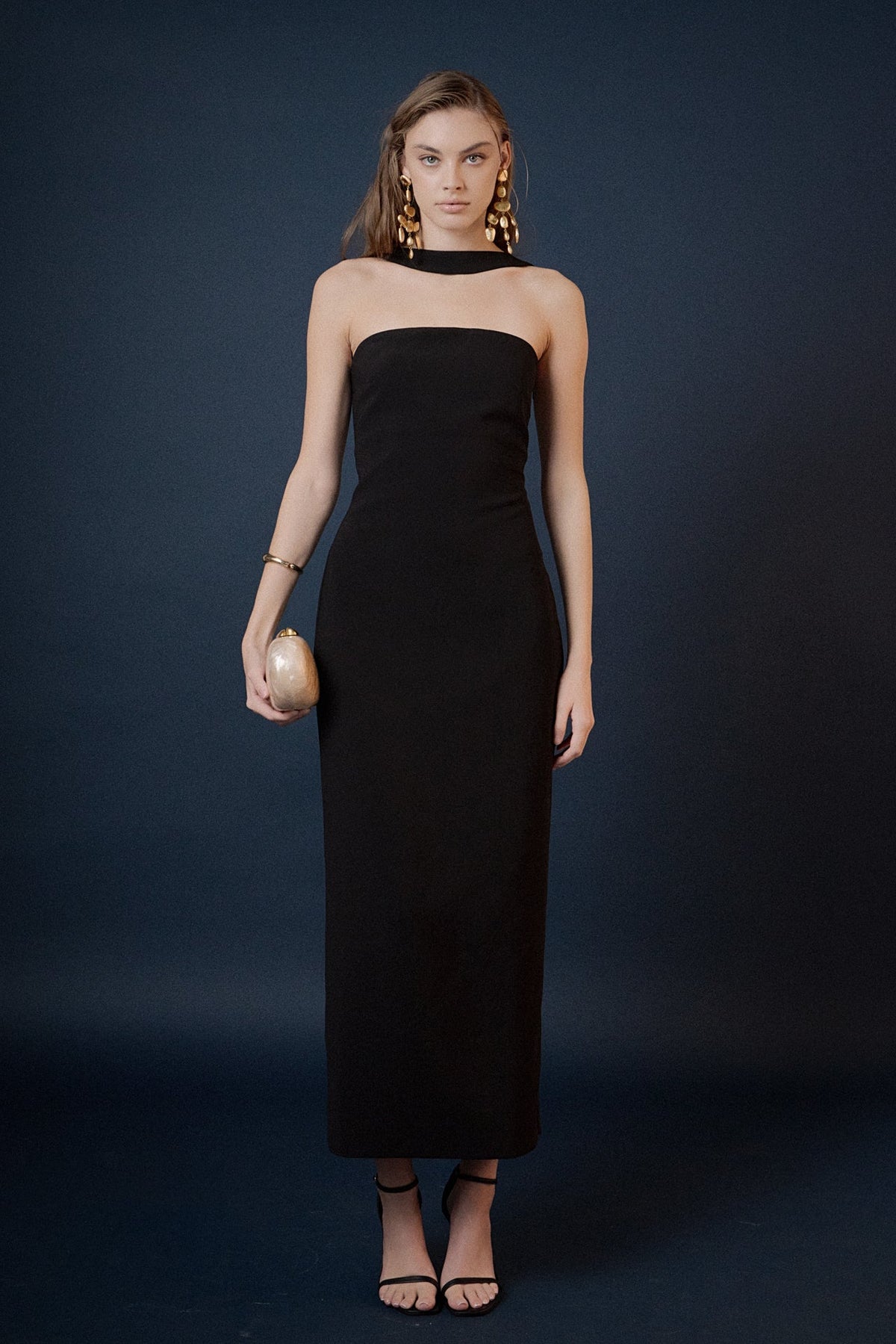 ENDLESS ROSE - Neck Detail Fitted Maxi Dress - DRESSES available at Objectrare