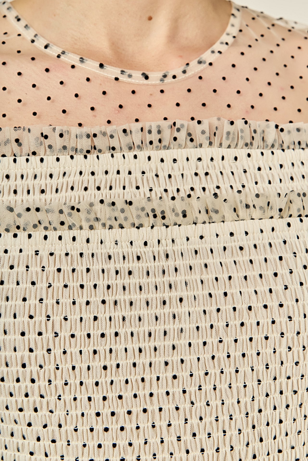 ENGLISH FACTORY - Polka Dot Puff Sleeve Peplum Top - TOPS available at Objectrare