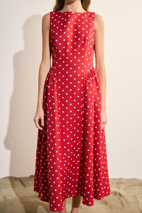 ENGLISH FACTORY - Polka Dot Sleeveless Midi Dress - DRESSES available at Objectrare