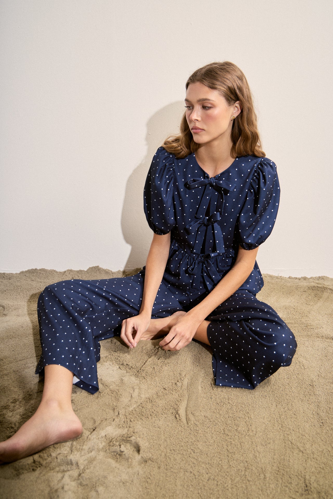 ENGLISH FACTORY - Polka Dot Wide Leg Pants - PANTS available at Objectrare