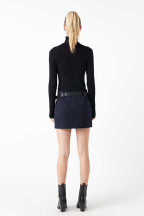 GREY LAB - Low Rise Striped Mini Sirt - SKIRTS available at Objectrare