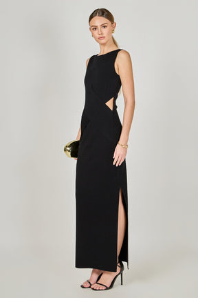 ENDLESS ROSE - Hip Cut Out Maxi Dress - DRESSES available at Objectrare