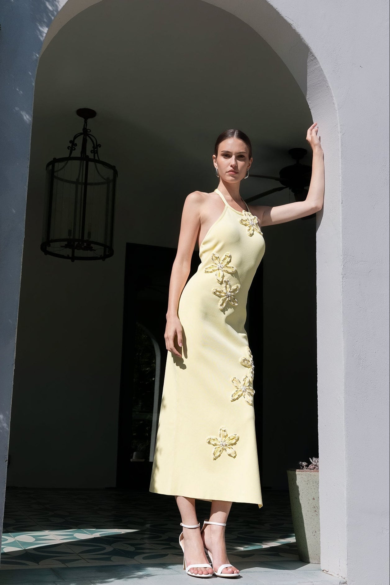 ENDLESS ROSE - Flower Detail Halter Midi Dress - DRESSES available at Objectrare