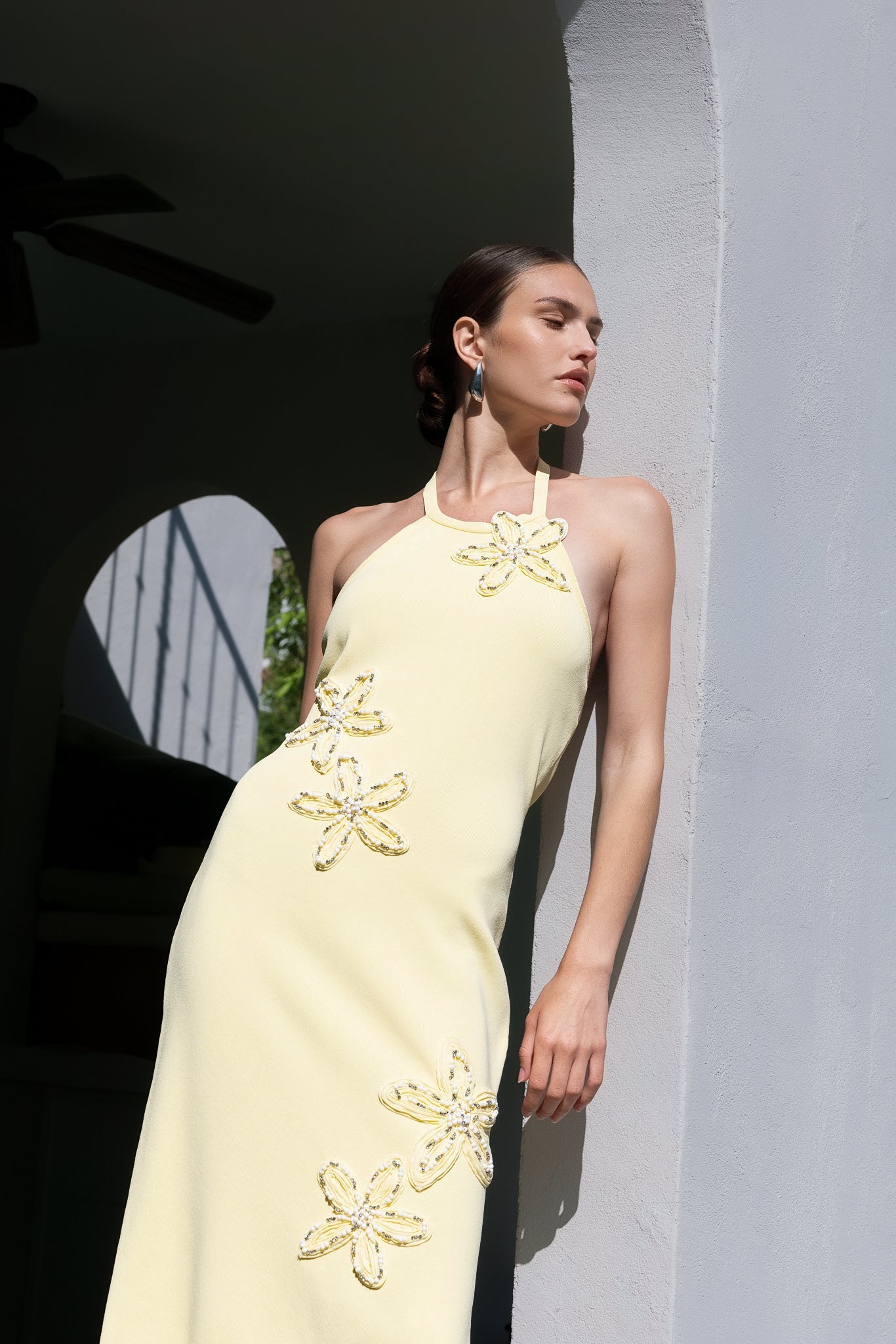 ENDLESS ROSE - Flower Detail Halter Midi Dress - DRESSES available at Objectrare