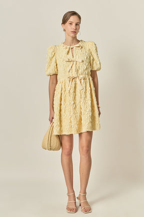 ENGLISH FACTORY - Bow Detailed Puff Sleeve Mini Dress - DRESSES available at Objectrare