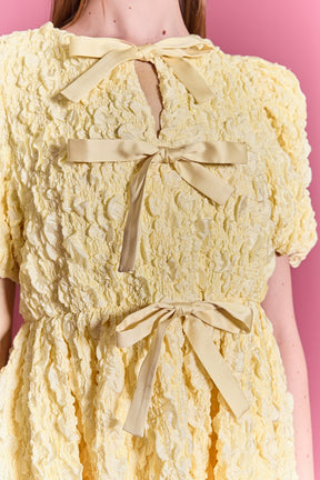 ENGLISH FACTORY - Bow Detailed Puff Sleeve Mini Dress - DRESSES available at Objectrare