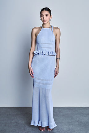 Fitted Knit Maxi Skirt