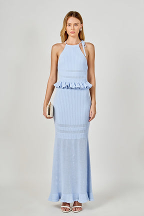 ENDLESS ROSE - Fitted Knit Maxi Skirt - SKIRTS available at Objectrare