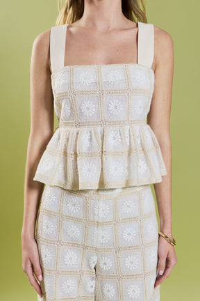 ENGLISH FACTORY - Bria Crochet Sleeveless Top - TOPS available at Objectrare