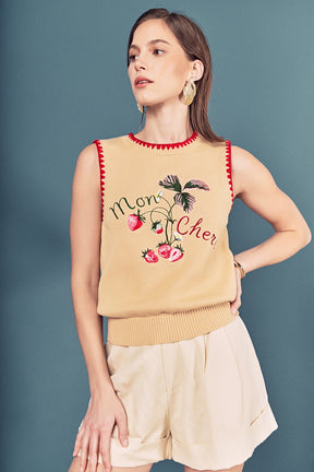 Strawberry Stitch Detail Vest