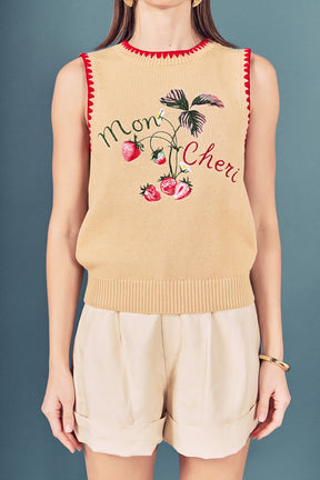 Strawberry Stitch Detail Vest