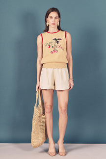 Strawberry Stitch Detail Vest