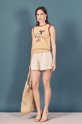 Strawberry Stitch Detail Vest