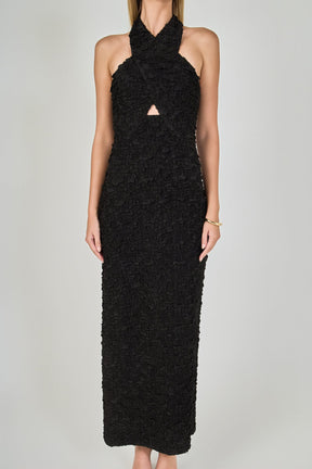 ENDLESS ROSE - Stretchy Halter Neck Midi Dress - DRESSES available at Objectrare
