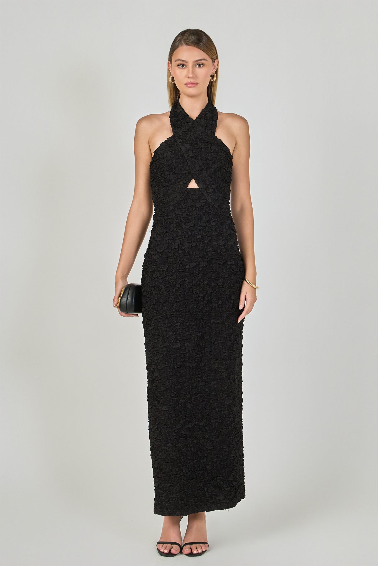 ENDLESS ROSE - Stretchy Halter Neck Midi Dress - DRESSES available at Objectrare