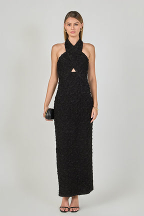 ENDLESS ROSE - Stretchy Halter Neck Midi Dress - DRESSES available at Objectrare