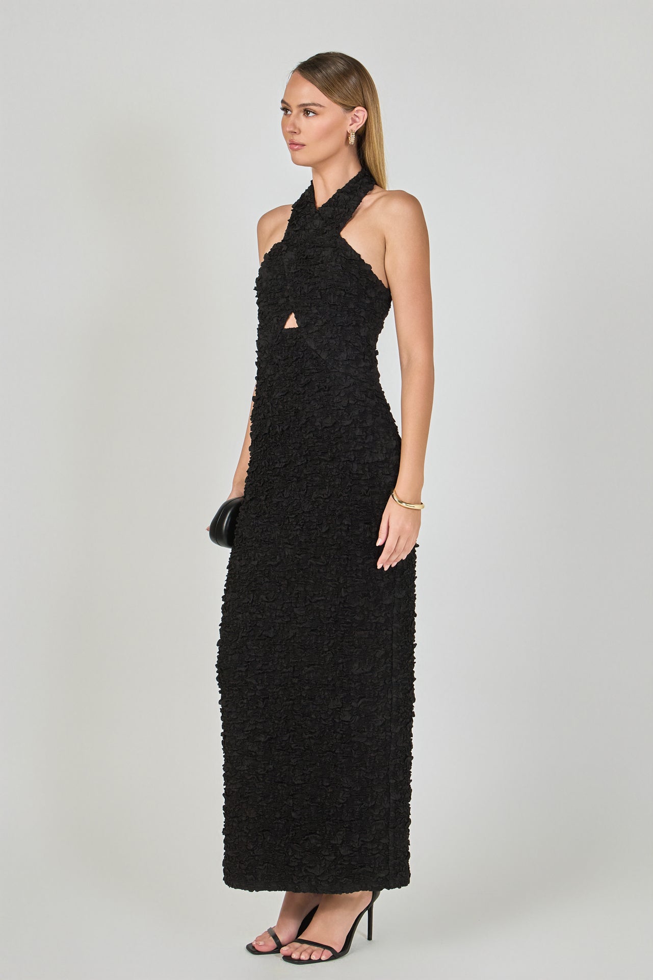 ENDLESS ROSE - Stretchy Halter Neck Midi Dress - DRESSES available at Objectrare