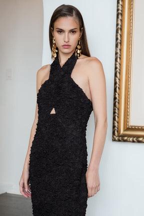 ENDLESS ROSE - Stretchy Halter Neck Midi Dress - DRESSES available at Objectrare