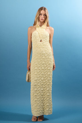 ENDLESS ROSE - Stretchy Halter Neck Midi Dress - DRESSES available at Objectrare
