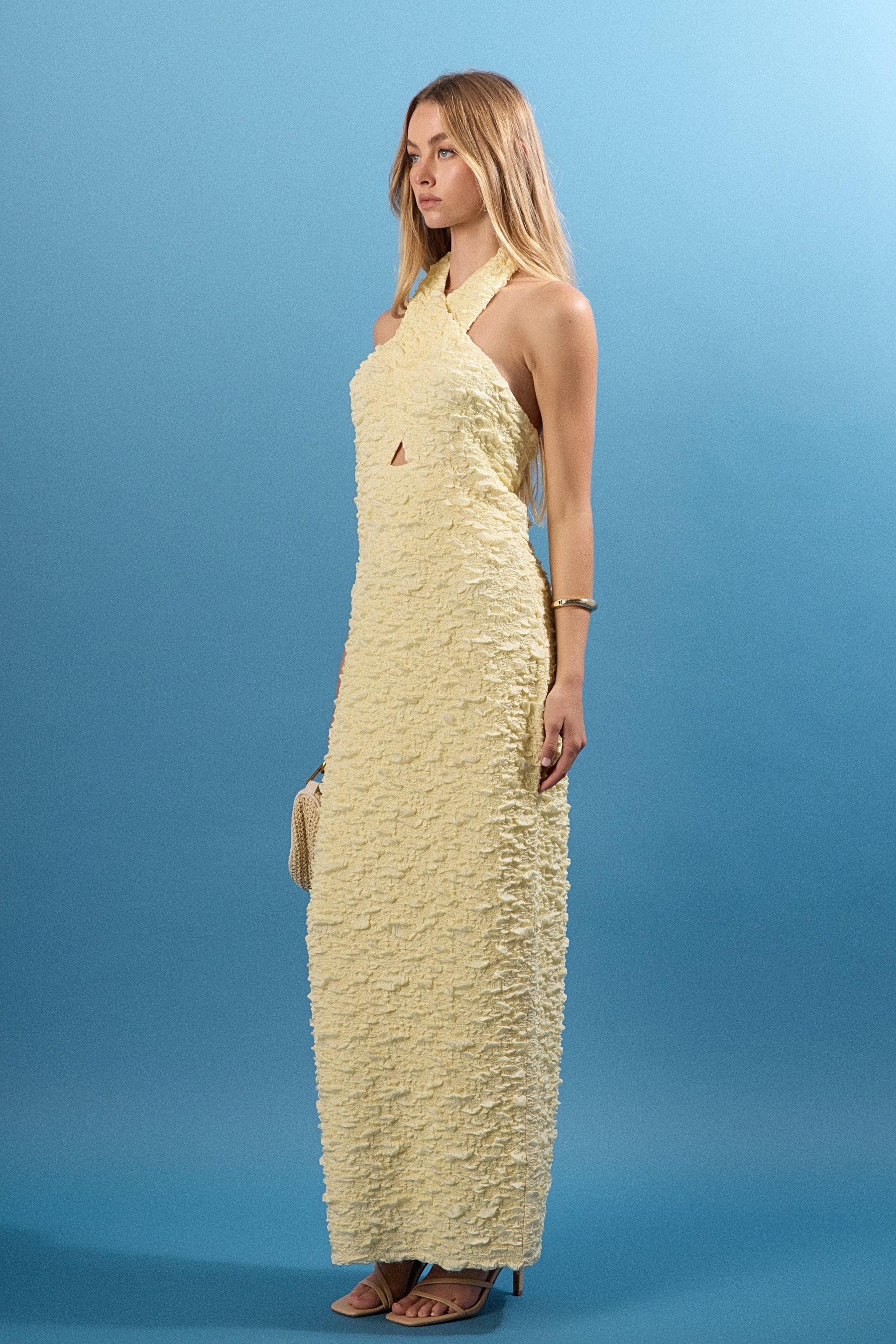 ENDLESS ROSE - Stretchy Halter Neck Midi Dress - DRESSES available at Objectrare