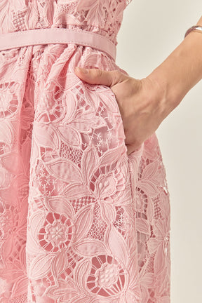 ENGLISH FACTORY - Lace Button-Front Sleeveless Midi Dress - DRESSES available at Objectrare
