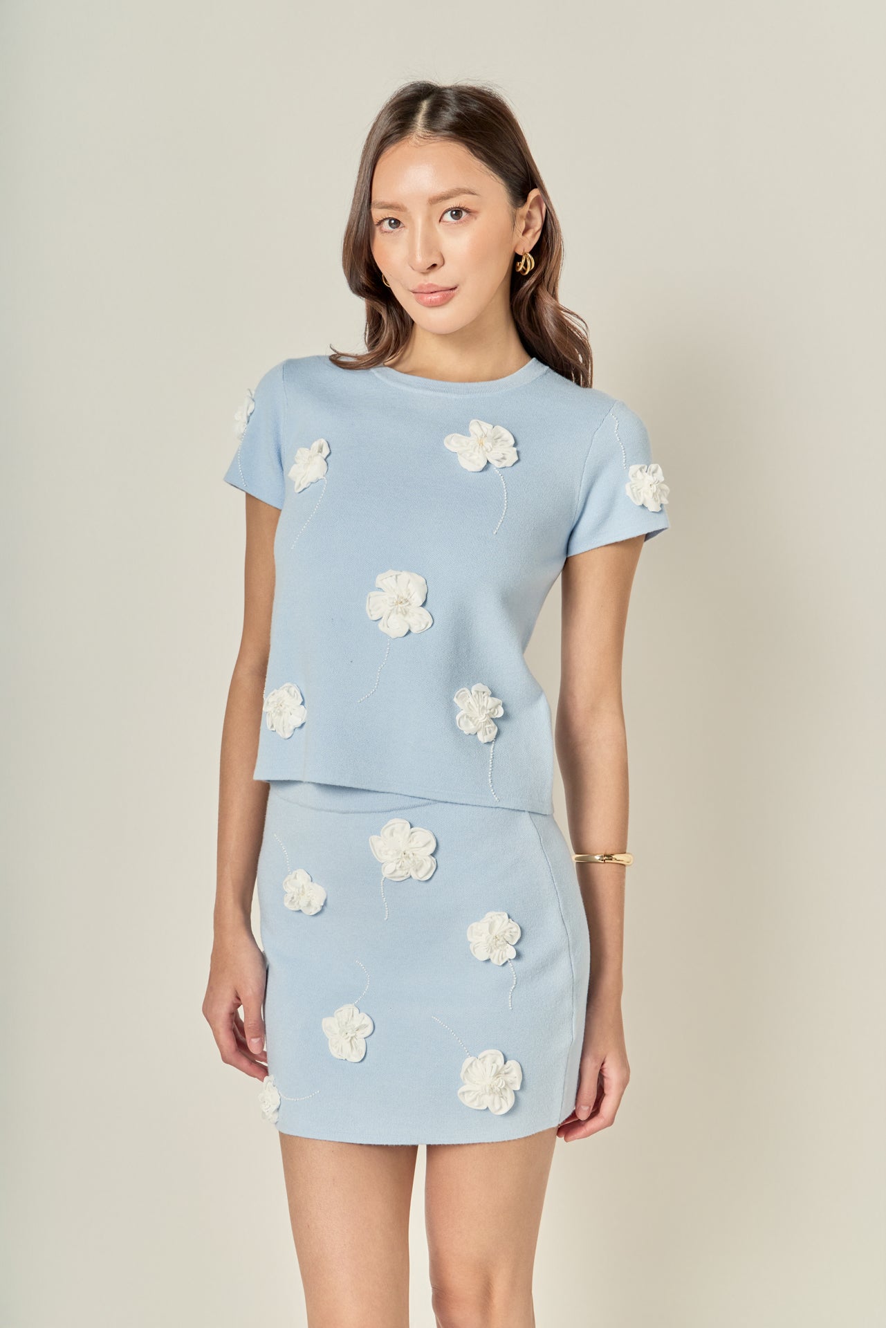 ENGLISH FACTORY - 3D Flower Knit Skirt - SKIRTS available at Objectrare