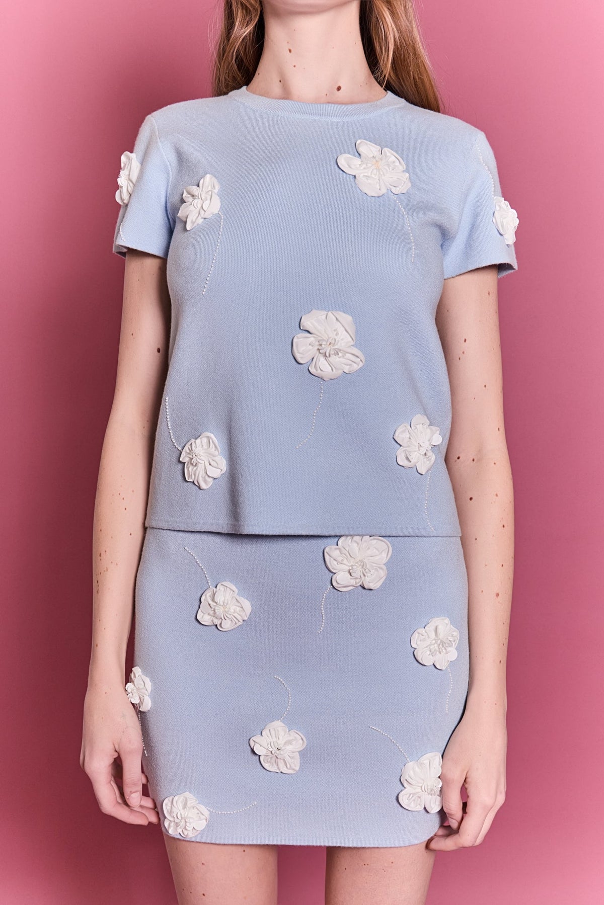 ENGLISH FACTORY - 3D Flower Knit Skirt - SKIRTS available at Objectrare