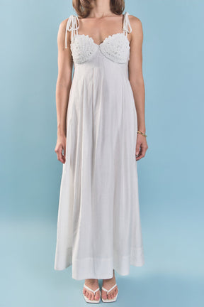 ENGLISH FACTORY - Pearl Seashell Maxi Dress - DRESSES available at Objectrare
