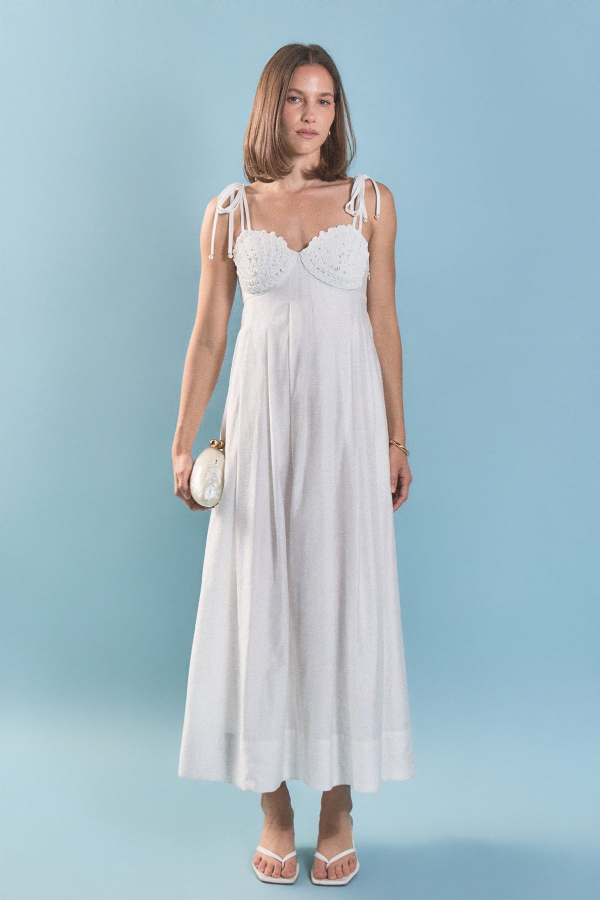 ENGLISH FACTORY - Pearl Seashell Maxi Dress - DRESSES available at Objectrare