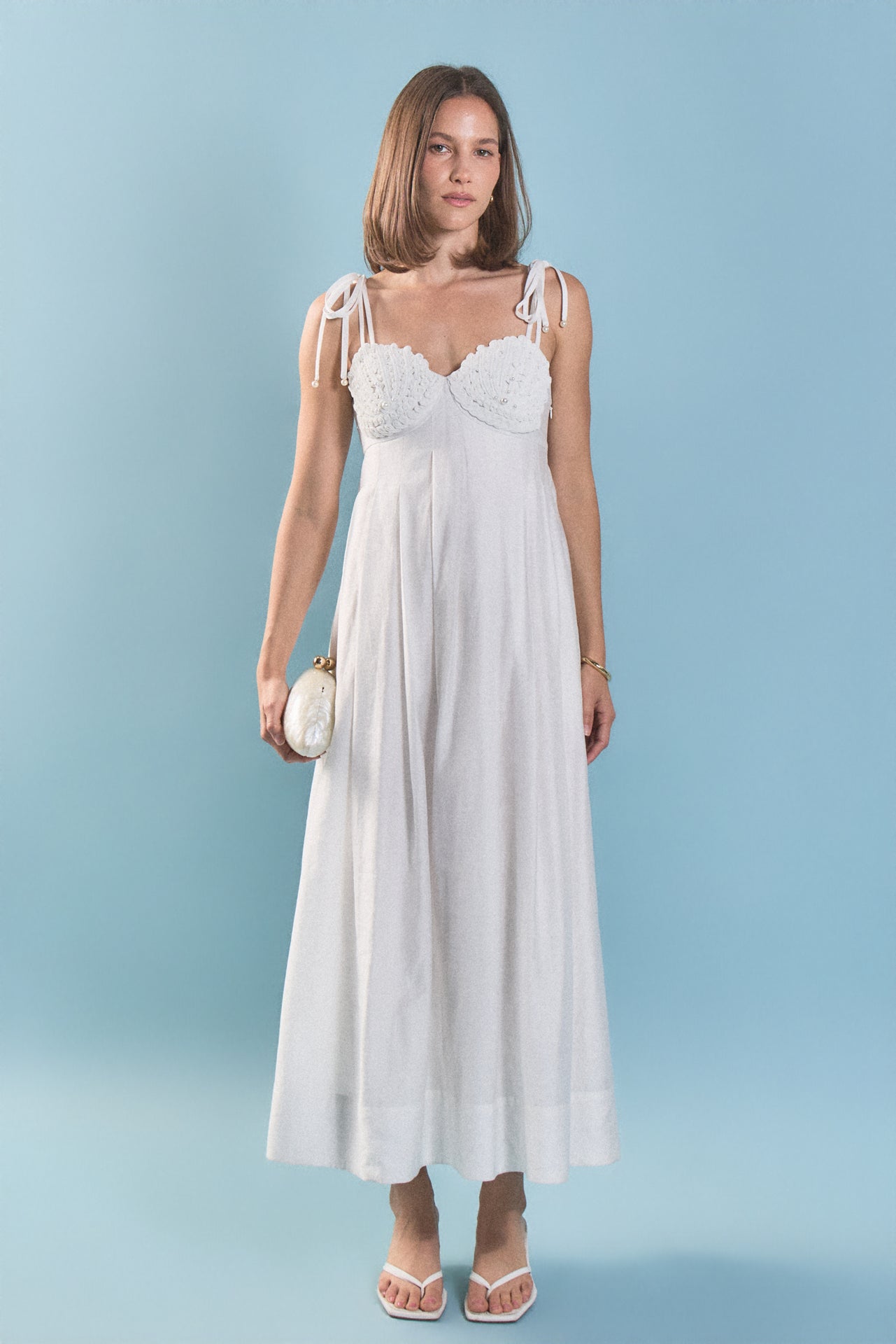 ENGLISH FACTORY - Pearl Seashell Maxi Dress - DRESSES available at Objectrare