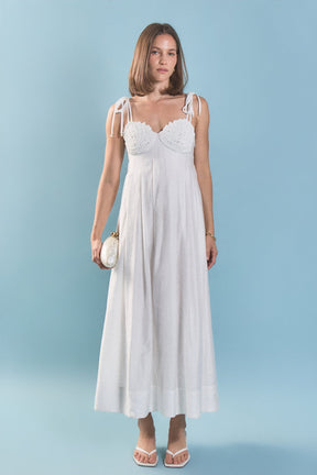 ENGLISH FACTORY - Pearl Seashell Maxi Dress - DRESSES available at Objectrare