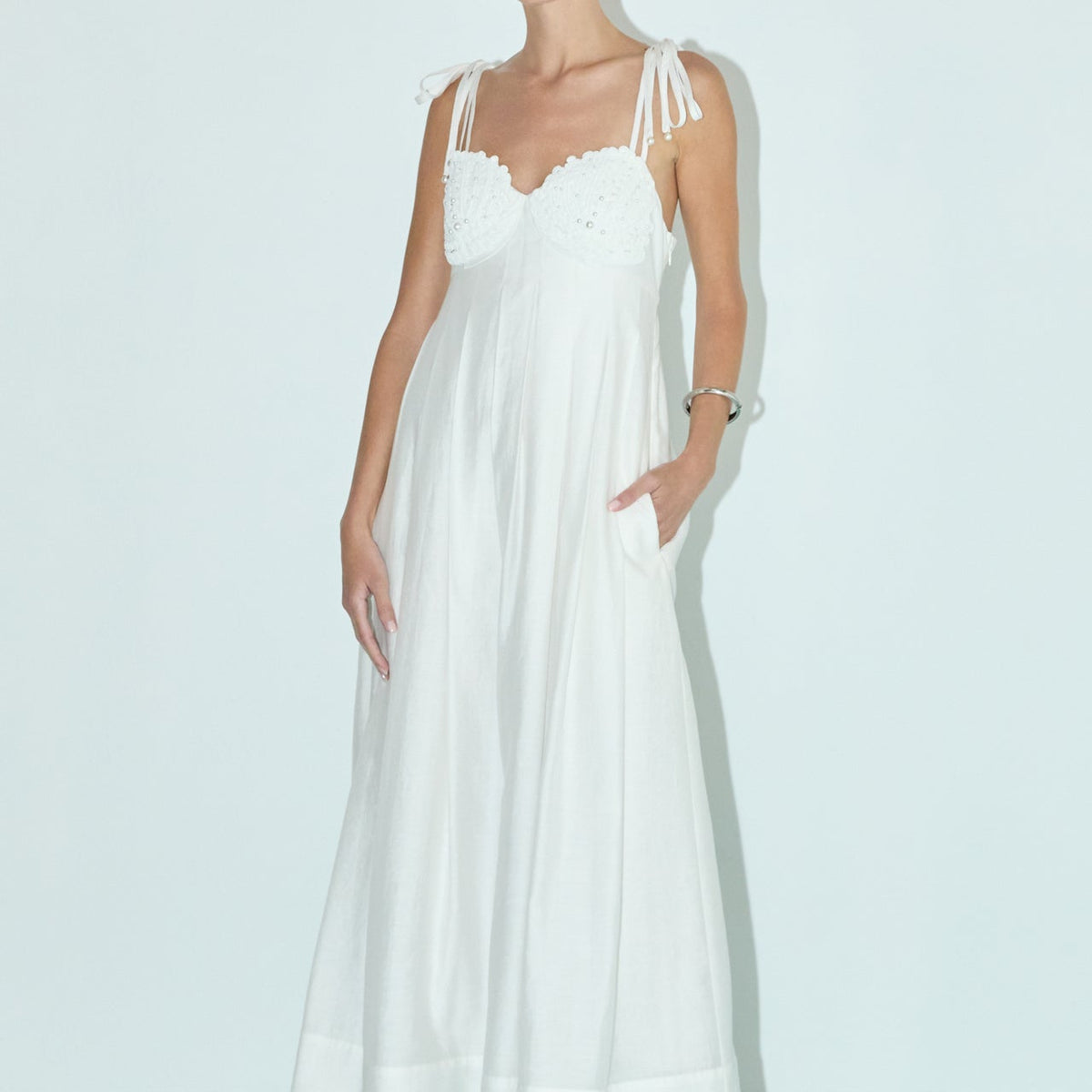 white seashell dress English Factory
