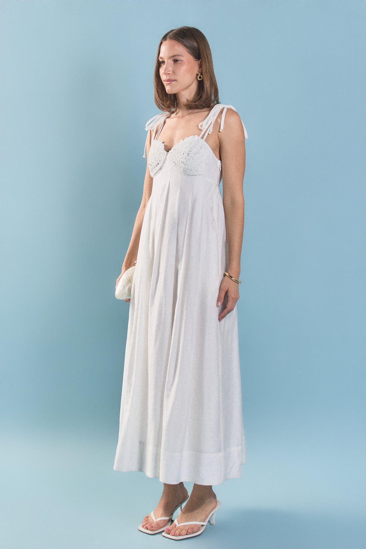 ENGLISH FACTORY - Pearl Seashell Maxi Dress - DRESSES available at Objectrare