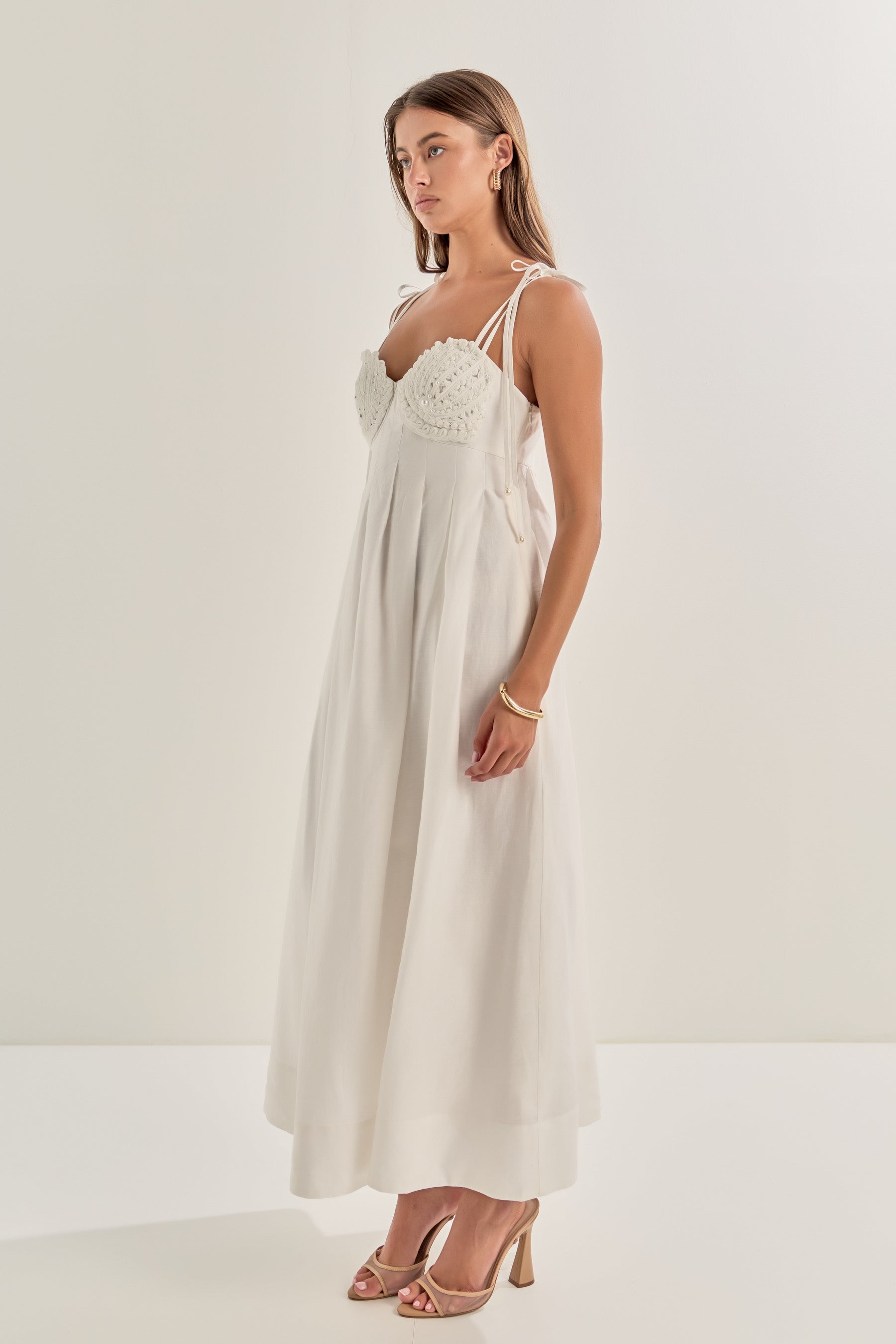 ENGLISH FACTORY - Pearl Seashell Maxi Dress - DRESSES available at Objectrare