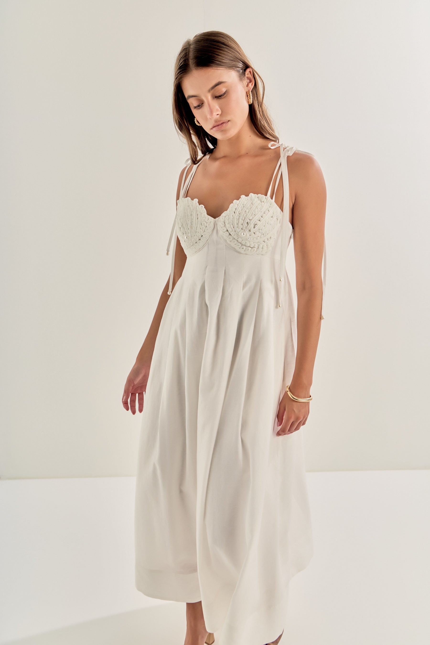 ENGLISH FACTORY - Pearl Seashell Maxi Dress - DRESSES available at Objectrare