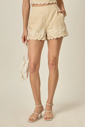 Wavy Embroidered Shorts