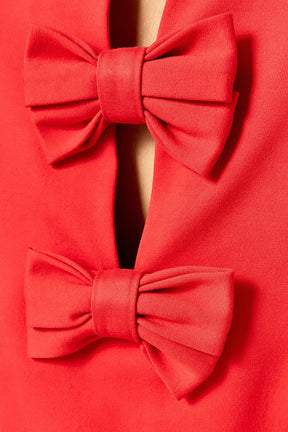 ENGLISH FACTORY - Bow Detailed Sleeveless Stretchy Dress - DRESSES available at Objectrare