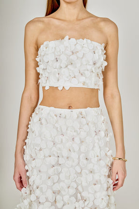 ENDLESS ROSE - 3D Floral Bandeau Top - TOPS available at Objectrare