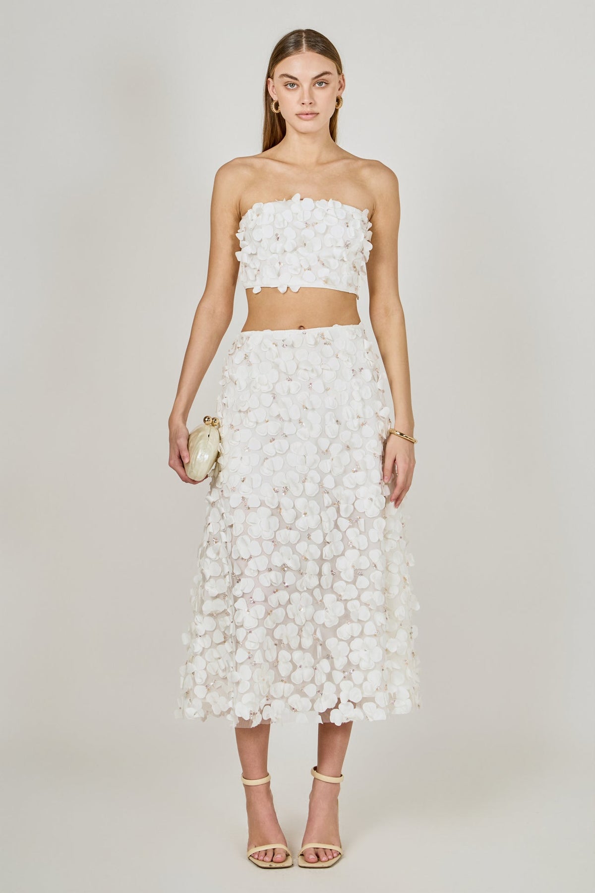 3D Floral Bandeau Top