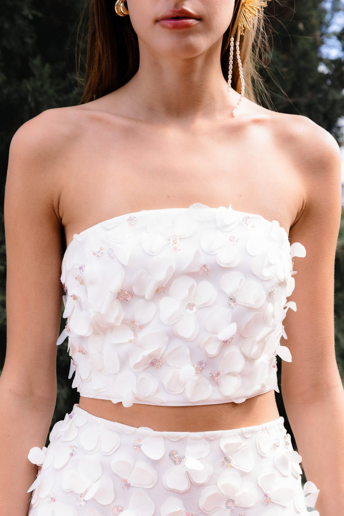 ENDLESS ROSE - 3D Floral Bandeau Top - TOPS available at Objectrare