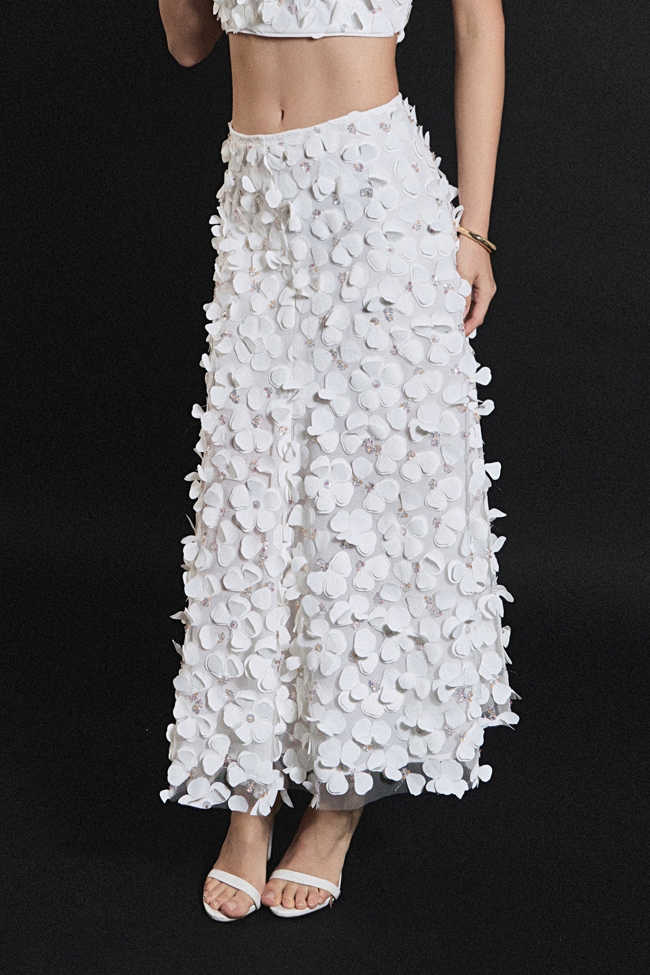 ENDLESS ROSE - 3D Floral Maxi Skirt - SKIRTS available at Objectrare