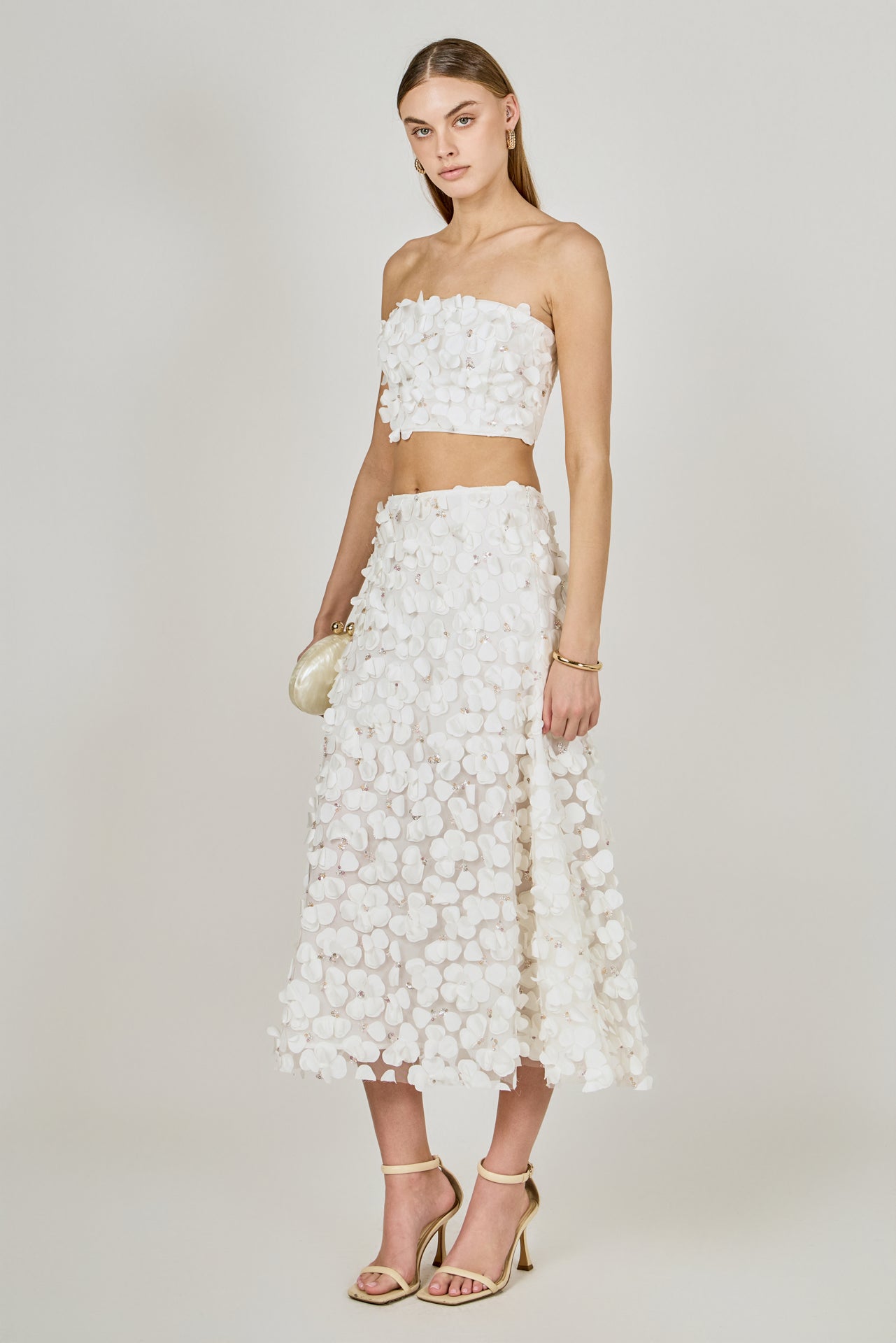 ENDLESS ROSE - 3D Floral Maxi Skirt - SKIRTS available at Objectrare