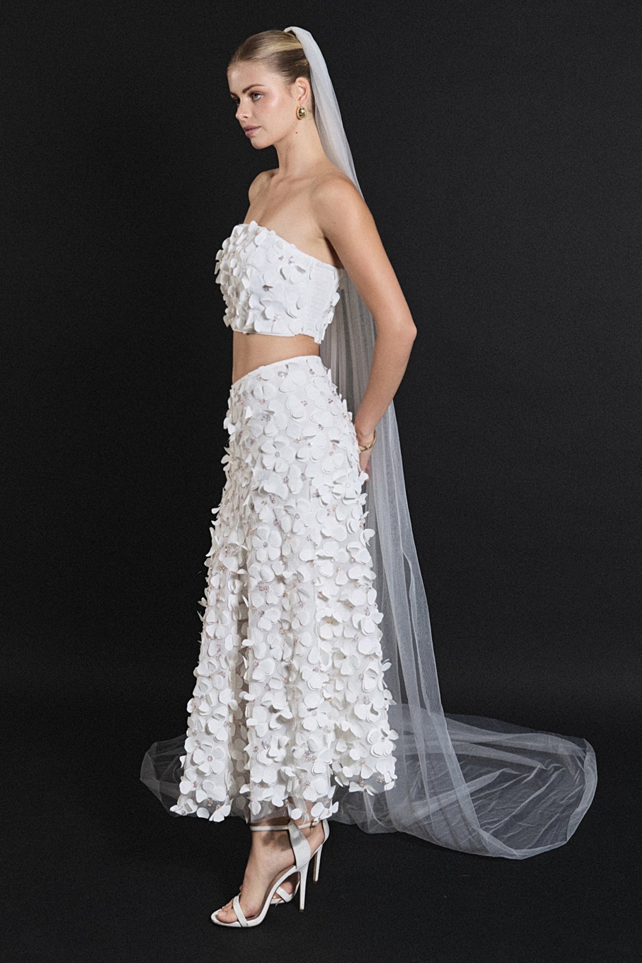 ENDLESS ROSE - 3D Floral Maxi Skirt - SKIRTS available at Objectrare