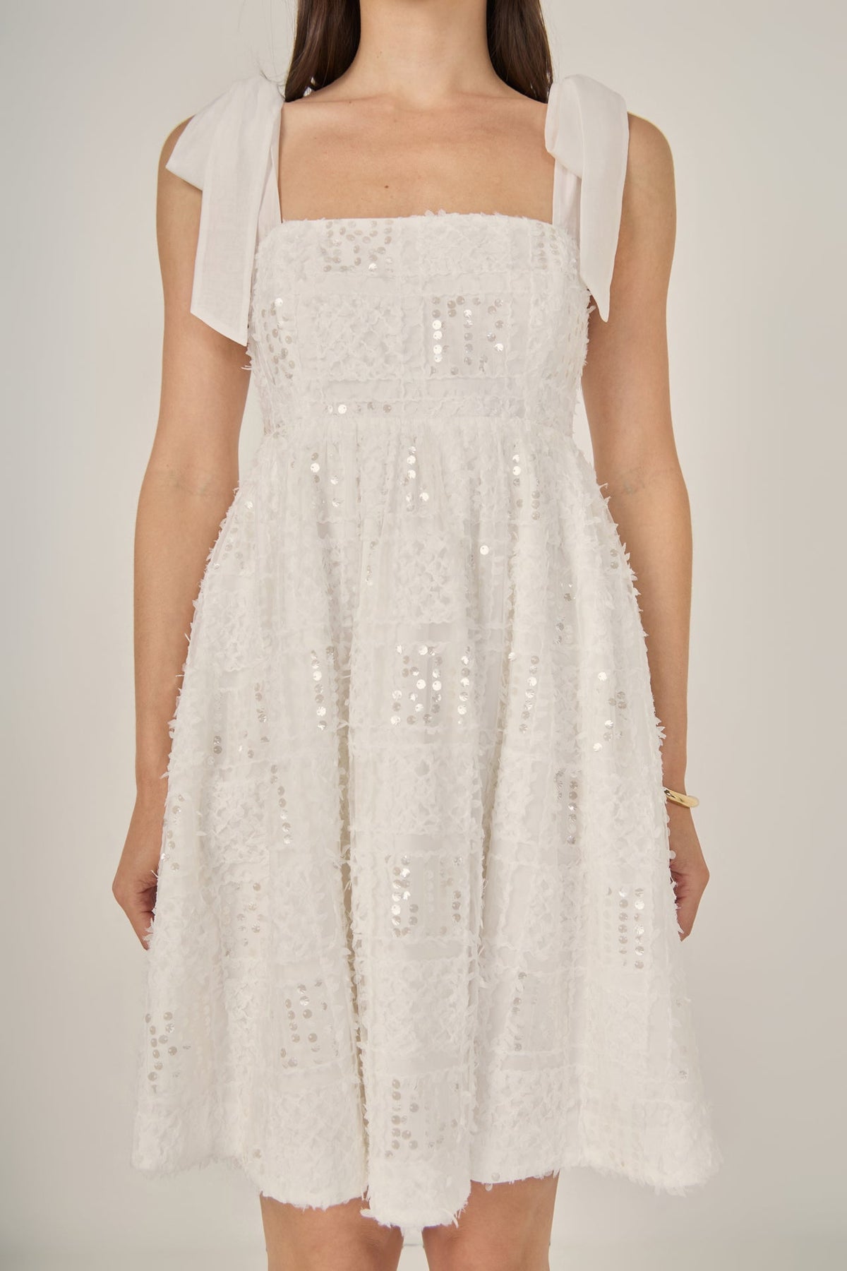Sequins Bow Mini Dress
