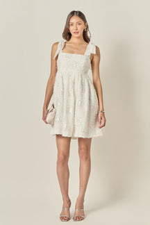 Sequin Bow Tie Mini Dress