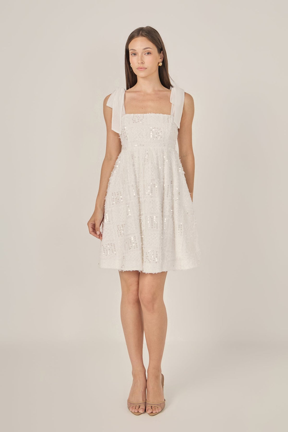 Sequins Bow Mini Dress