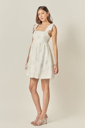 Sequin Bow Tie Mini Dress