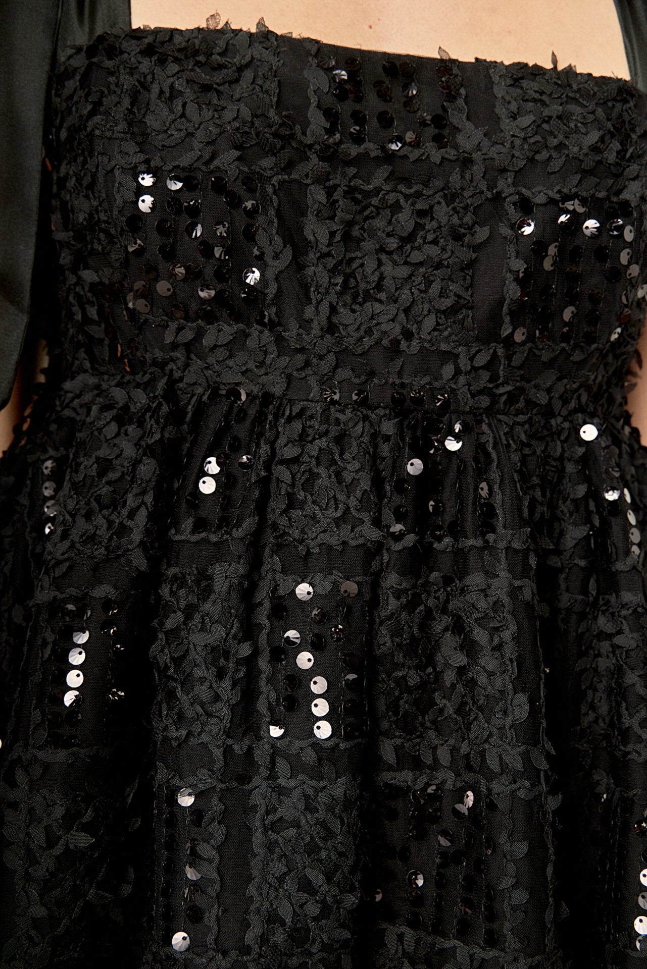 Sequin Bow Peplum Top