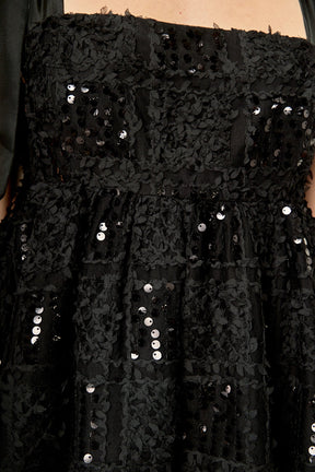 Sequin Bow Peplum Top